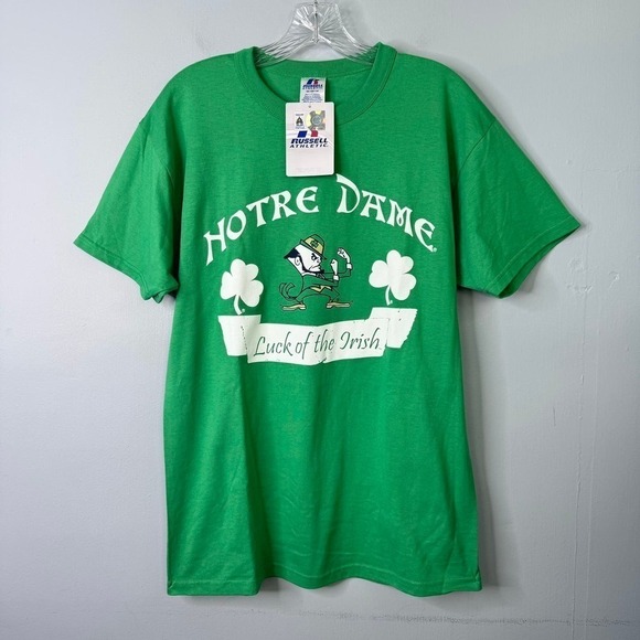 Notre Dame Luck of the Irish FIghting Irish Russell Athletic Graphic Tee Size M - Picture 1 of 14